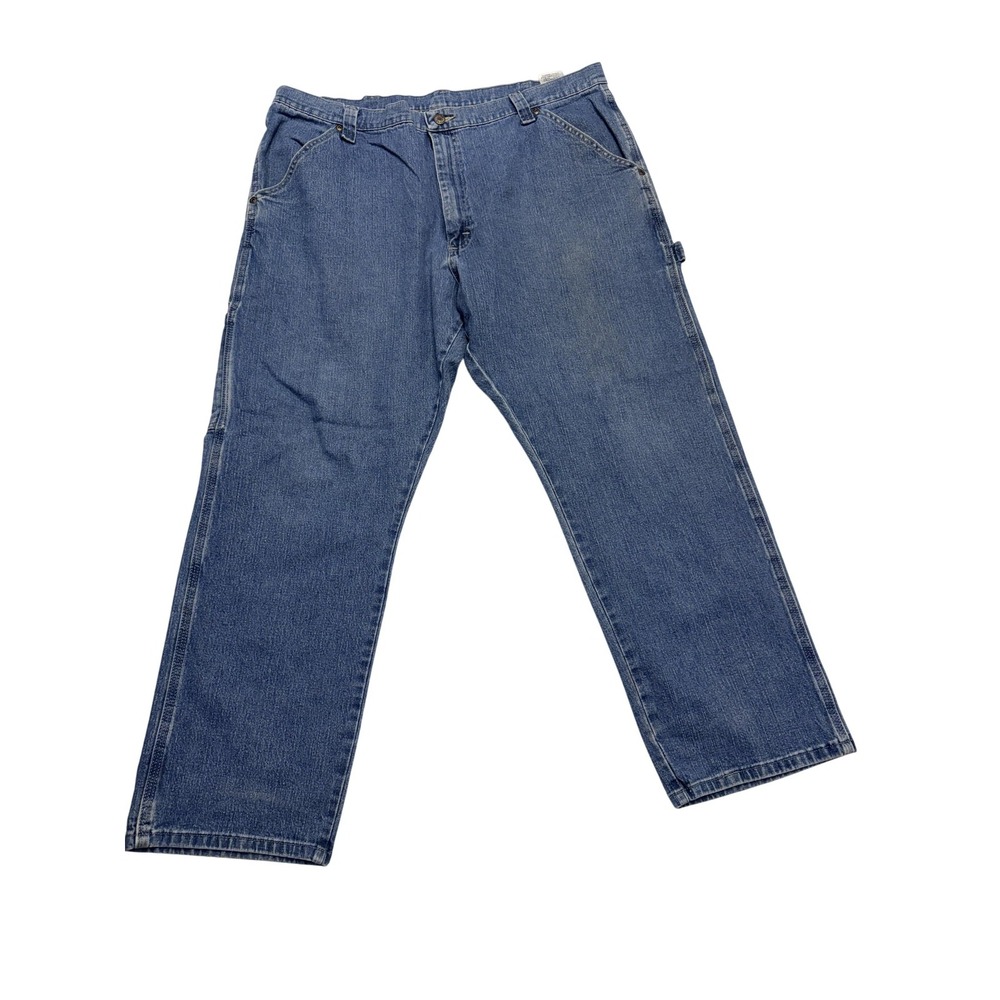 Wrangler Carpenter Jeans Mens 40x30 Blue Relaxed Fit Straight Leg Stretch Denim